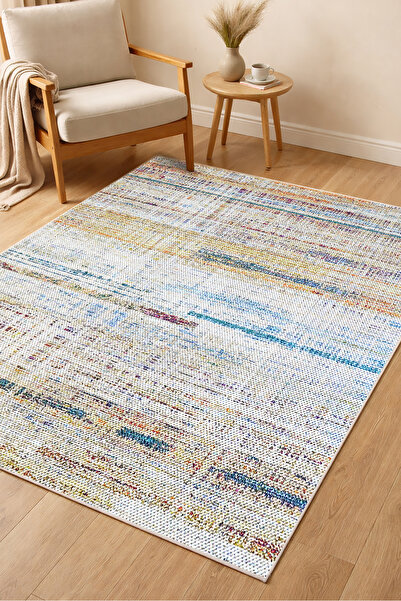 Decomia Home Sisal Renkli Vintage Desenli Retro Salon Halısı Mutfak Halısı Ko...