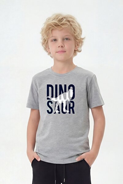 FYK KİDS Μπλουζάκι για αγόρια με στρογγυλή λαιμόκοψη και λεπτομέρεια στάμπας,...