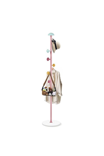 OSOOKE Floor Coat Rack with Colorful Hooks, Standing Clothes Hanger Organizer...