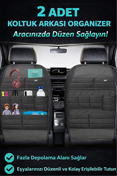 Bod Ecolux Series Car Seat Back Storage Organizer In-Car Organizer Set of 2-B...