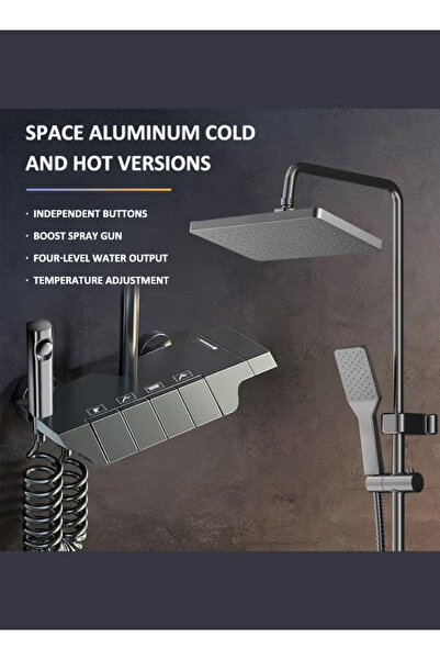 VOGMAX Shower Head Set Home Use Black Shower Head Bathroom Shower Head Complete