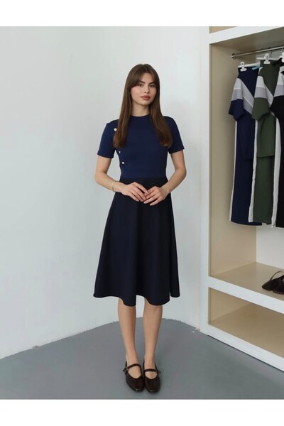 QİMYA BUTİK Lunch Lifestyle Women's Button Detailed Top, Combed Cotton Bottom...