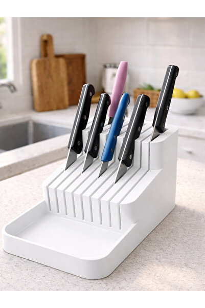 BEYLİNİ 18-Piece Knife Stand Knife Holder Countertop Drawer Kitchen Organizer...