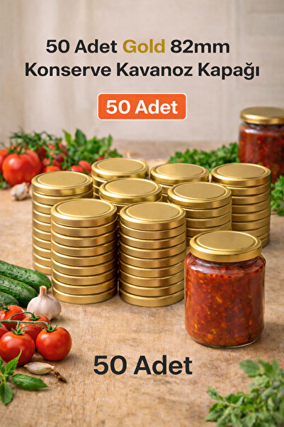 Binbirreyon مجموعة من 50 غطاء وعاء معدني مقاس 82 ملم RA439