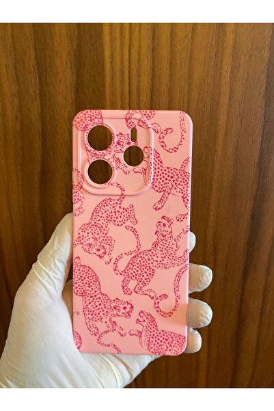 Newon غطاء هاتف REDMI NOTE 14 4G مطبوع عليه نقش الفهد من الداخل مصنوع من السي...