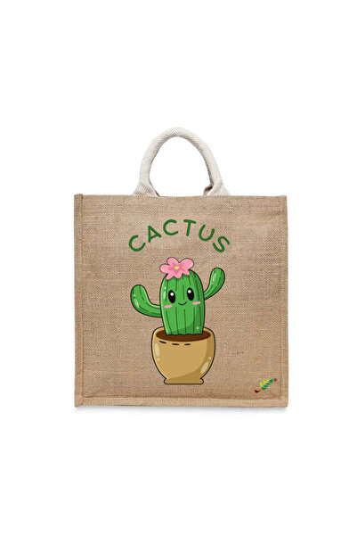 BYFT حقيبة تعليقة - حقيبة تسوق قطن أنيقة متعددة الاستخدامات مطبوع صبار سعيد، ...