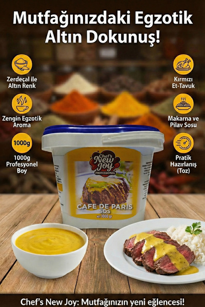 chef's new joy professional Cafe de Paris Sos 1000 G X 8 Adet - 1 Koli (Koli Bazlı Avantaj Paketi)
