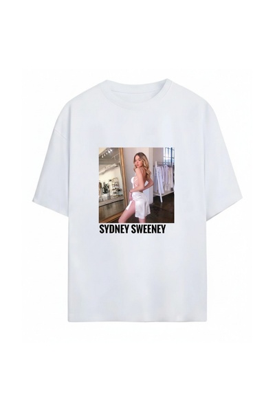 SVART WEAR سيدني سويني مطبوع تي شيرت كبير الحجم للجنسين 100% مكون من قطن قطع