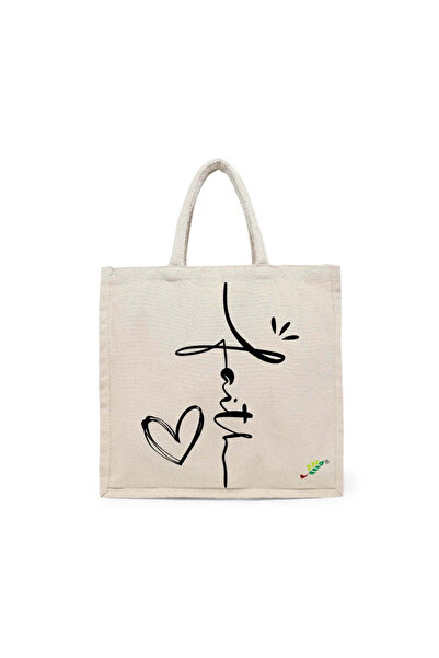 BYFT Tote Bag - Faith Printed Stylish Carry-All Cotton Tote Set of 01