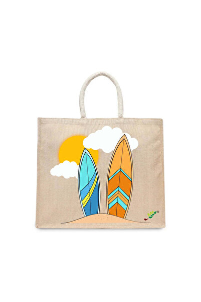 BYFT Tote Bag - Surfboards Printed Stylish Carry-All Cotton Tote Set of 01
