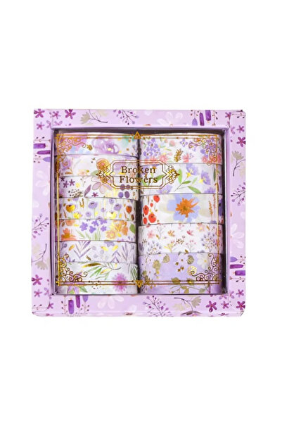 Şehir Online Mağazacılık Set de imprimeu floral benzi Washi Purple Broken Flo...
