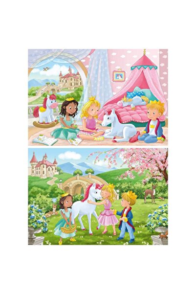 RAVENSBURGER Παζλ 2x12 Κομμάτια - Πριγκίπισσες και Μονόκεροι (Ravensburger-00...