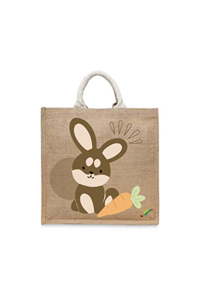 BYFT حقيبة تعليقة - حقيبة قطن أنيقة متعددة الاستخدامات مطبوع أرنب وجزر، طقم م...