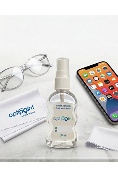 optiPoint Gözlük ve Ekran Temizleme Spreyi+Temizleyici Bez Hediyeli