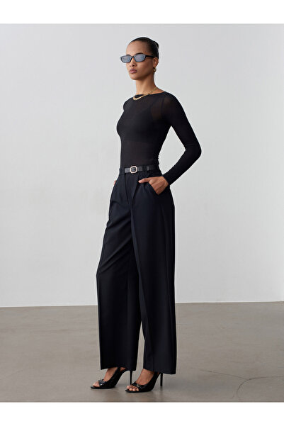 Dilvin 72662 Mid-Waist Belt Pack Pants-Black