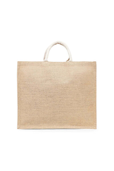 BYFT Laminated Jute Tote Bags With Gusset (Natural) 14.4 x 17 Inch Reusable S...
