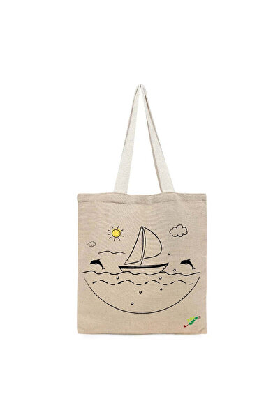 BYFT Tote Bag - Ocean Dreams Printed Stylish Carry-All Cotton Tote Set of 01