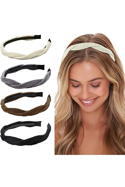 Arabest Headbands, 4pcs Braided Knitted Hairband, Fashion Non Slip Headband f...