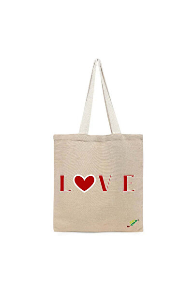 BYFT حقيبة تعليقة - طقم حقائب قطن أنيقة متعددة الاستخدامات مطبوع حب، قطعة واحدة