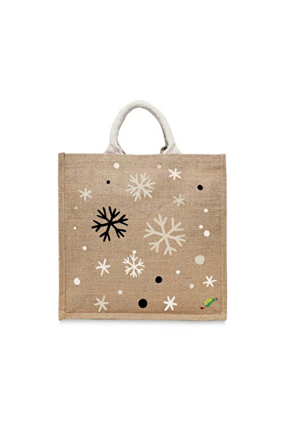 BYFT حقيبة تعليقة - حقيبة قطنية قطن متعددة الاستخدامات مطبوع رقاقات الثلج، طق...