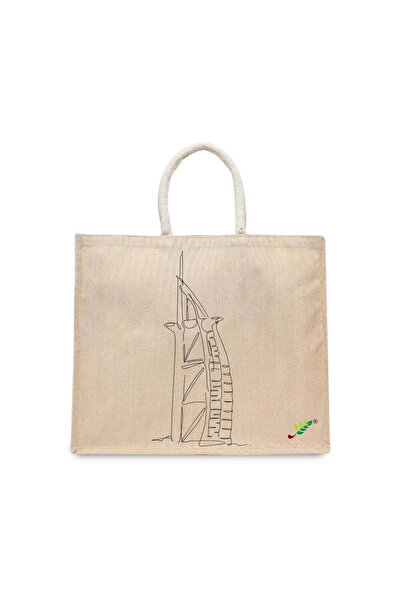 BYFT حقيبة تعليقة - طقم حقائب تسوق قطن أنيقة متعددة الاستخدامات مطبوع برج الع...