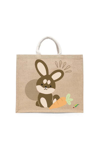 BYFT حقيبة تعليقة - حقيبة قطن أنيقة متعددة الاستخدامات مطبوع أرنب وجزر، طقم م...