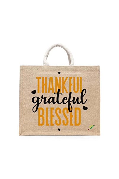 BYFT حقيبة تعليقة - طقم حقائب قطن أنيقة متعددة الاستخدامات مطبوع عبارة "ممتن،...