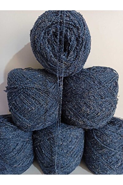 İPEK YÜN İPLİK DÜNYASI Buklet Örgü İpi 3 Kat (Mavi,Kırçıllı) 100gr
