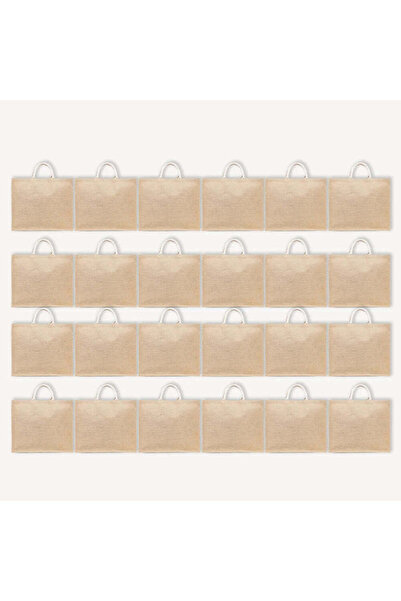 BYFT Laminated Jute Tote Bags With Gusset (Natural) 14.4 x 17 Inch Reusable S...