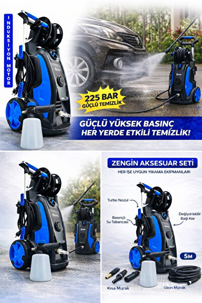 Spech Power Rapco 225 Bar Yüksek Basınçlı Yıkama Makinesi – İndüksiyon Motorl...