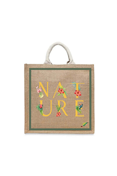 BYFT حقيبة تعليقة - حقيبة تسوق قطن أنيقة متعددة الاستخدامات مطبوع طبيعية، طقم...