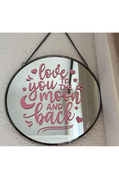 Atölye Matris love you to the moon ayna sticker 11,7x14 cm - pembe - ayna dah...