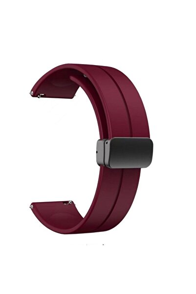Gpack Tecno Watch 2 Kordon Kayış d-buckle Mıknatıslı Silikon 20/jku Mürdüm