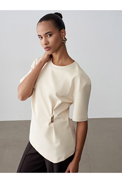 Dilvin 32445 cu detaliu cu accesoriu basic tricou -Piatră