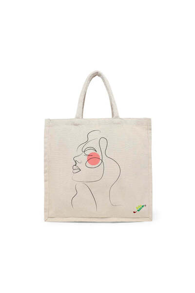 BYFT حقيبة تعليقة - حقيبة تسوق قطن أنيقة مطبوع Blush Muse، طقم من قطعة واحدة