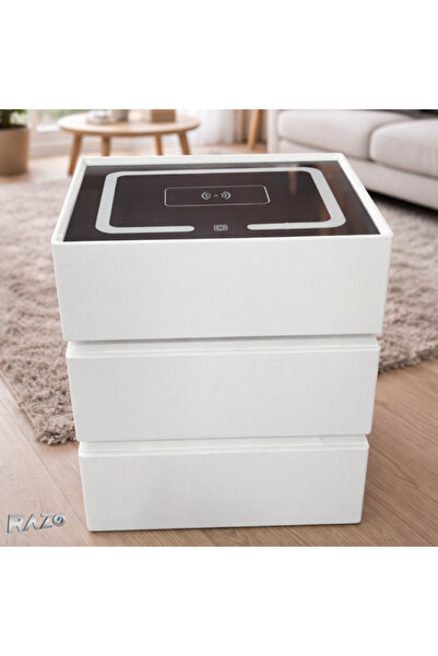 MODALITE Noptiera inteligenta, Multifunctionala cu LED, Incarcare wireless, B...