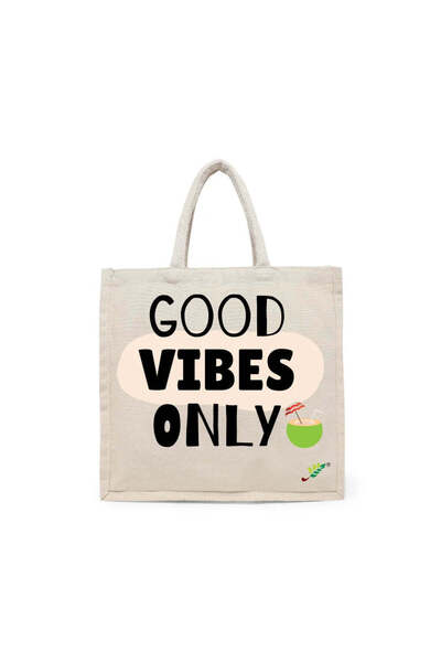 BYFT حقيبة تعليقة - مجموعة حقائب تسوق قطن أنيقة مطبوع عبارة "مشاعر إيجابية فق...