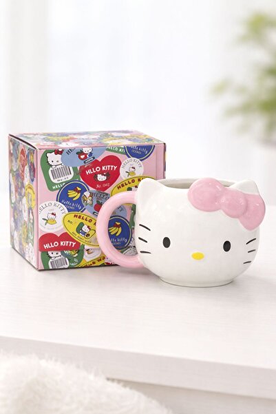 HEPBİMODA Hello Kitty Tasarımlı Porselen Kupa Bardak 400 ml Hello Kitty