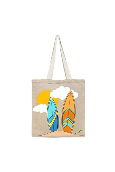 BYFT Tote Bag - Surfboards Printed Stylish Carry-All Cotton Tote Set of 01