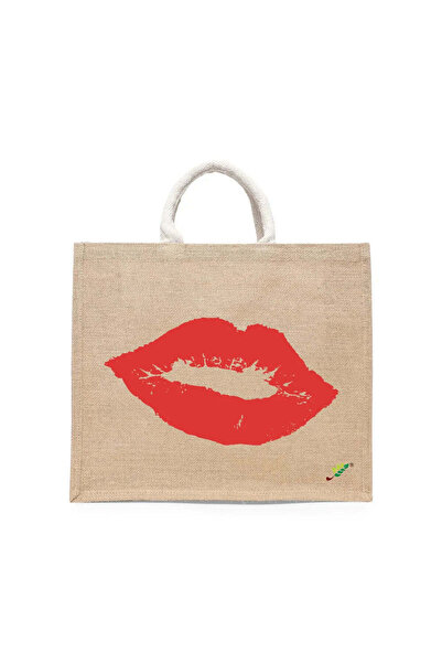 BYFT حقيبة تعليقة - حقيبة تسوق قطن أنيقة متعددة الاستخدامات مطبوع بشعار أحمر ...