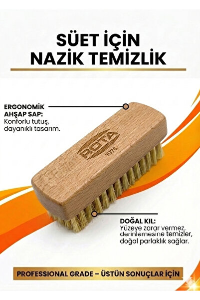 Rota Premium %100 Doğal Yumuşak Kıl Ayakkabı ve Deri Bakım ve Temizleme Fırça...