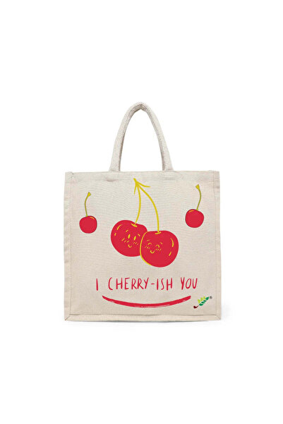 BYFT حقيبة تعليقة - حقيبة قطن أنيقة مطبوع صورة "أحبك" - طقم من قطعة واحدة