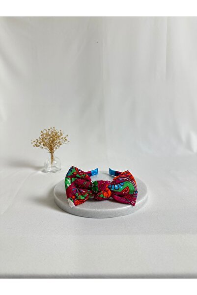 MegssStore منقوش عصابة رأس على شكل تاج مزينة بفيونكة