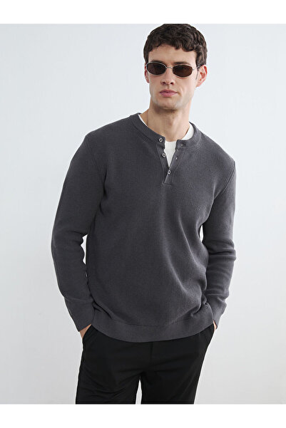 LC Waikiki RMZ GİYİM FARKIYA سترة تريكو رجالية بياقة روبا من Zero