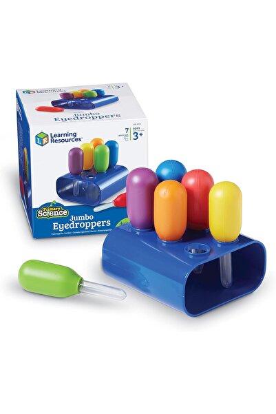 Learning Resources Jumbo Colorful Eyedroppers - Set of 6 with Stand, Ages 3+,...
