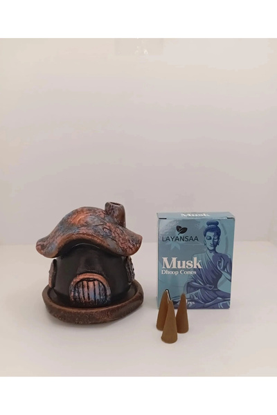 TEDİSANAT Tedi Sanat Mantar Ev Konik Tütsülük Buhurdanlık (10 ADET MİSK TÜTSÜ...
