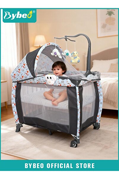 BYBEO 4-in-1 Baby Crib, Baby Bed and Bassinet with Changing Table, Adjustable...