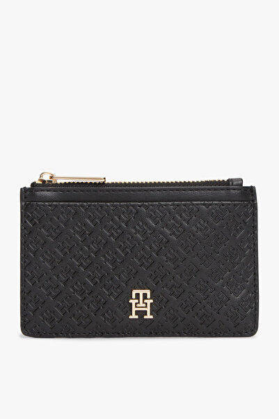 Tommy Hilfiger Th Kadın Icon Long Cc Holder Mono Black Women Card Holder