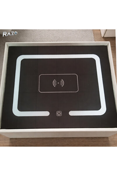 MODALITE Noptiera inteligenta, Multifunctionala cu LED, Incarcare wireless, Bluetooth, 3 sertare, Gri deschis