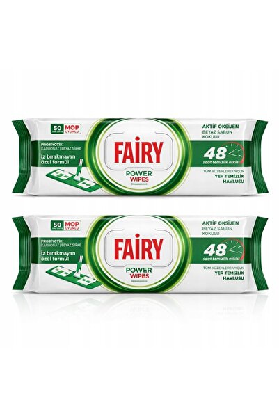 Fairy Set 2 x Rezerve Mop FAIRY, Șervețele Umede de cu Săpun Alb, Otet si Bic...